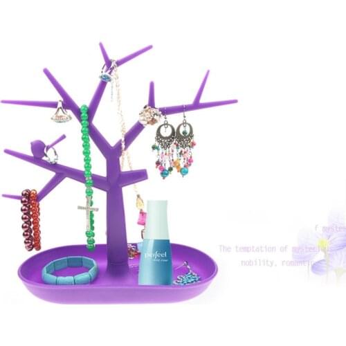 Creative Key Holder Nail Polish Pendants Rings Earrings Hanger Jewelry Rack Organizer Shelf Display Rack Bird Tree Shape