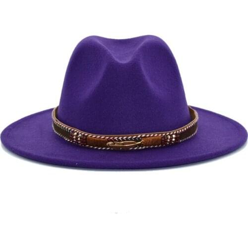 Hot Sale Womens Spring And Autumn Faux Wool Hat Top Jazz Hat Mens Fashion Top Hat F4