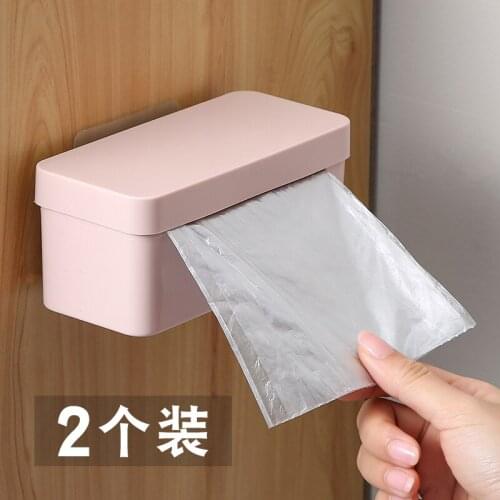 Garbage bag storage artifact storage shopping plastic bag kitchen wall hanging extraction convenient bag collector finishing