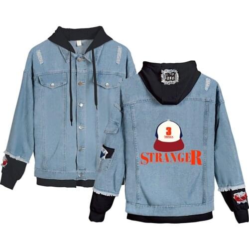 High Quality Stranger Things Jean Jacket Men/Women Fashion Harajuku Jean Coats Print Stranger Things Jean Wear Jacket Streetwear