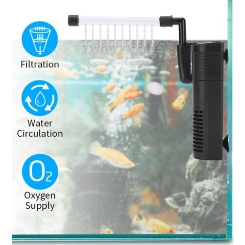 Small fish tank with built-in filter three-in-one filter cycle oxygen-enriched rain-containing tube small filter