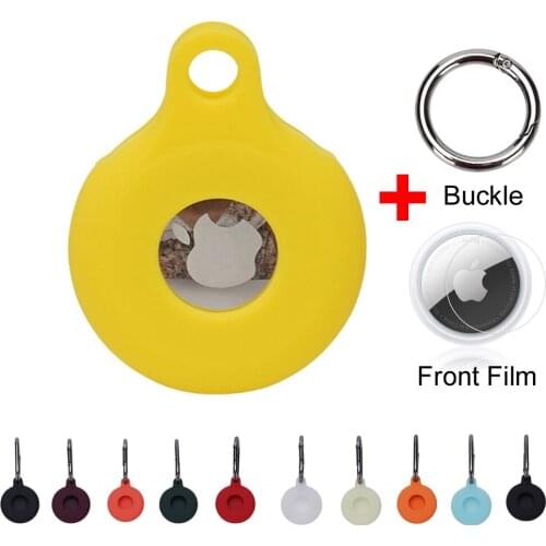 2021 New Silicone Protective Case Cover For Apple Airtag Tracker Protect Sleeve With Buckle Protective Film Anti Fall/Scratches