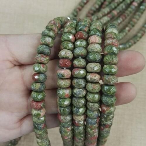 Wholesale natural unakite Stone loose Beads 5x8mm abacus Stone beads Nugget Good Quality 150pcs for jewelry accessories