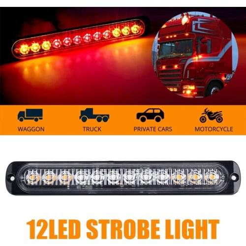 Vehemo truck led 24v trailer lights trailerlight marker side warning warn signal lights ambe red Strobe light Truck accessories