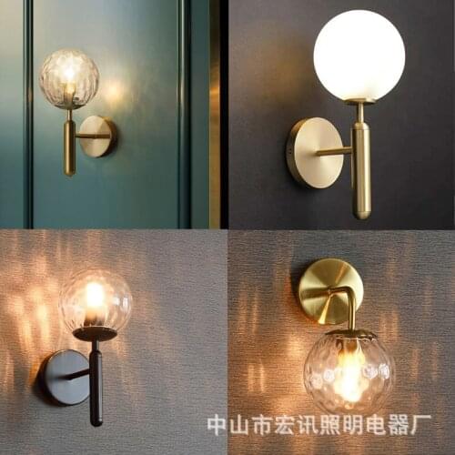 Nordice led wall light crystal aisle bedside dining room lampara pared luminaria de parede