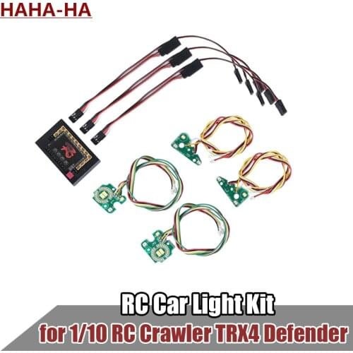 LED Front Rear Lights Linkage Lamp Group Turn Signal / Brake Light/Fog Light for 1/10 RC Crawler Traxxas TRX4 Defender Upgrade