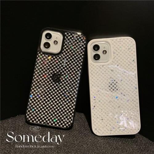Gorgeous Clear Glitter Star Plaid Soft Shockproof Phone Cases For iPhone 12 11 Pro Max XS Max XR X 7 8 Plus SE Black White Shell
