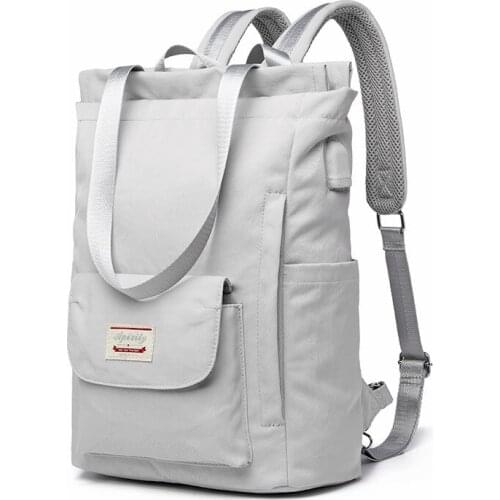 Waterproof Stylish Laptop Backpack women 13 13.3 14 15 15.6 inch Korean Fashion Oxford Canvas USB College Back pack bag female