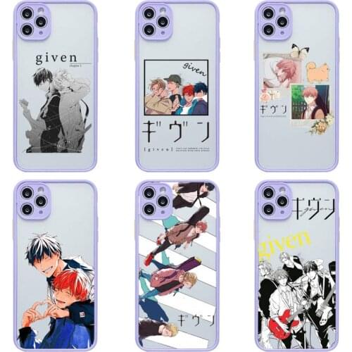 Japan Given Anime Fitted Music Gay Phone Case For iphone 12 11 Pro Max Mini XS 8 7 Plus X SE 2020 XR Light purple Matte Cover