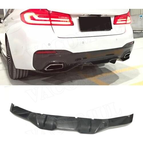5 Series Carbon Fiber Rear Lip Diffuser Spoiler for BMW G30 G31 G38 M Tech M Sport 2017 2018 MP Style Bumper Skid Plate Guard