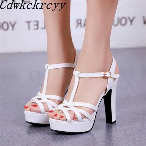 Women sandals Summer New pattern fashion Super high heel temperament Women sandals black sexy High-heeled Nightclub Rome Sandals