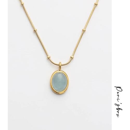 PerisBox Double U Shape Link Pendant Necklaces Gold Thin O-chain Necklaces Unusual Goth Vintage Necklaces For Women 2020 Hot