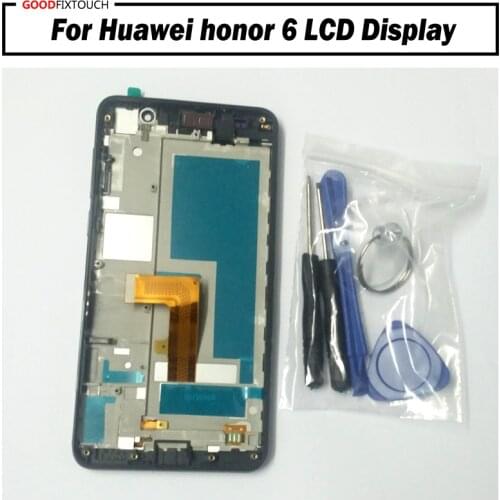 For Huawei Honor 6 LCD Display Touch Screen Digitizer Assembly TouchScreen Panel Replacement Parts + frame for Honor6 with Tools