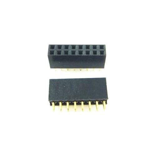 100pcs/lot 2.54mm 2X8Pin Double Row Female 16P Straight Header Pitch Socket Strip