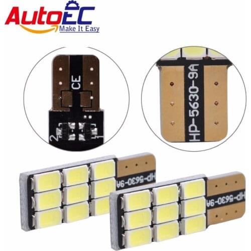 AutoEC T10 9SMD 5630 LED 194 168 501 W5W Canbus no error car auto side wedge light parking lamp bulb dc12v 100pcs/lot #LB135