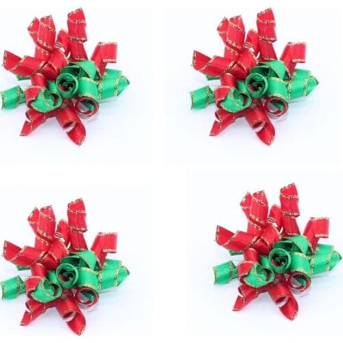 60PC/Lot Letter Volumes bows Pet Dog Ribbon Hair Bows Colorful Handmade Dog Accessories Christmas Festival Supplies for dogs