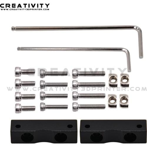 Aluminum Alloy Z axis Stepper Motor Mount Block 3D Printer Upgrade Kit 3D Printer Z Axis Stepper Fixed Rack with Nuts Screws