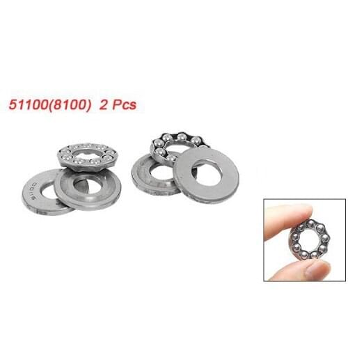 BOFO 2 Pcs 10 x 24 x 9mm 51100 Single Direction Thrust Ball Bearings