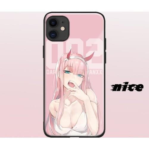 Zero Two Darling in the FranXX Glass Soft Silicone Phone Case FOR IPhone SE 6s 7 8 Plus X XR XS 11 12 Mini Pro Max Cover Shell