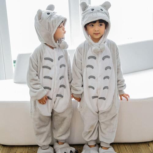 Children Animal Anime Cosplay Unicorn Stitch Panda Cat Costume Boy Girl Halloween Kid Cartoon Carnival Party Pajama With Slipper