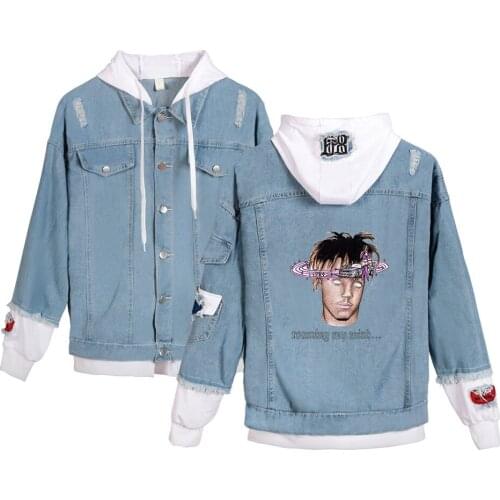 New Popular Juice Wrld jeans hoodies Young People Autumn Winter Fashion Juice Wrld Denim jacket Teen men/women Stitching Jacket