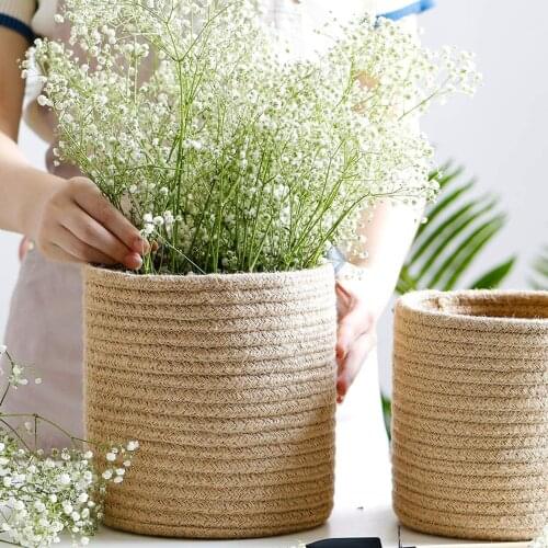 Cotton Rope Woven Hanging Basket Multi-purpose Woven Basket Rattan Wall Hanging Basket Woven Storage Basket Home Decoration