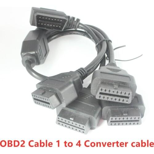 Acheheng 50cm OBD2 Cable 1 to 4 Converter Adapter OBD2 splitter Y Cable J1962M to 3-J1962F splitter OBD2 Extension Cable