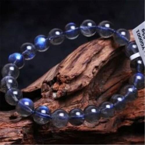 9mm Genuine Natural Ice Labradorite Rainbow Blue Light Crystal Round Beads Jewelry Stretch Charm Bracelets Femme