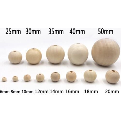 Wood Color Round Wooden Spacer Beads Small Hole Custom Decorations Crafts Kids Jewelry Baby Toys Bracelet Accessories