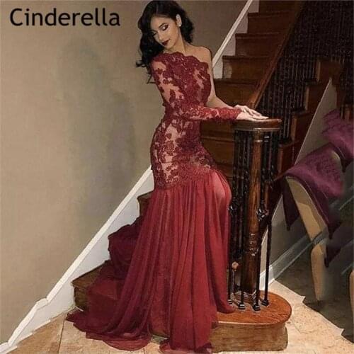 Lace Evening Dresses With Zipper Back Lace Applique Chiffon Long Sleeves Floor Length Evening Gowns vestidos de fiesta de noche