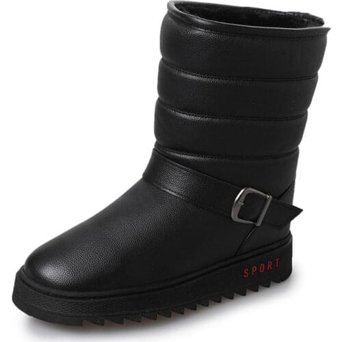 Winter New Mens Platform Snow Boots Waterproof Non-slip Cotton Mens Winter Flat Boots Outdoor Warm Mens Boots