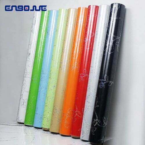 Old Furniture Cabinets Renovation Stickers Self-adhesive PVC Kitchen Waterproof Oil-proof Wallpaper Laser Flower Decorative Film