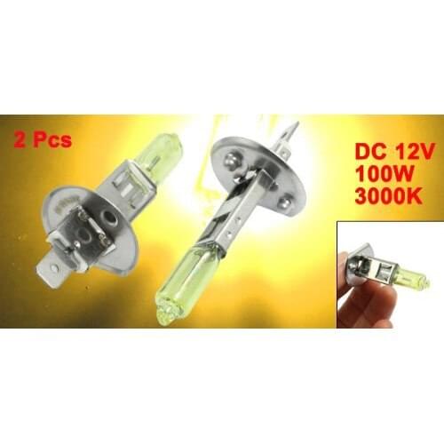 New 2 Pcs DC 12V 100W H1 3000K Super Yellow LED Car Fog Light Bulb Lamp