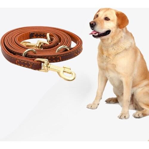Double Head Large Dog Chain Leather P Chain Collar Large Dog Chain Pet Dog Walking Dog Leash Para Perros
