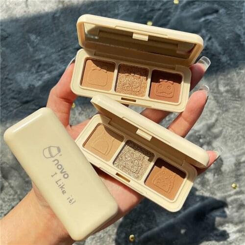 Milky Tea Shiny Eyeshadow Palette Matte Shimmer Glitter Face Contour Highlight Waterproof Long Lasting Pigmented Soft Eye Makeup