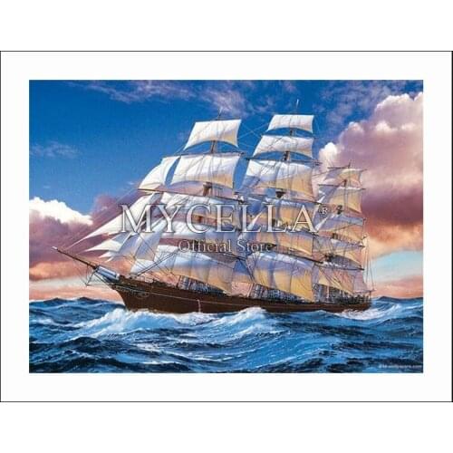 Sailing Ship Diamond Embroidery 5D Diy Diamond Painting Cross Stitch Mosaic Pattern Full Rhinestone Needlework Gift Home Decor