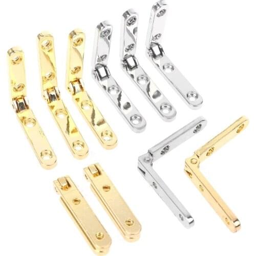 10Pcs/Bag 90 Degree Hinges Zinc Alloy Seven-letter Spring Hinge for Wooden Box Gift Wine Jewellery Case Cabinet Hardware