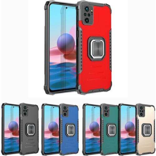 Shockproof Armor Case For Xiaomi Redmi Note 10 pro max 10s Magnetic Finger ring Protective Phone Back Covers On Redmi Note10