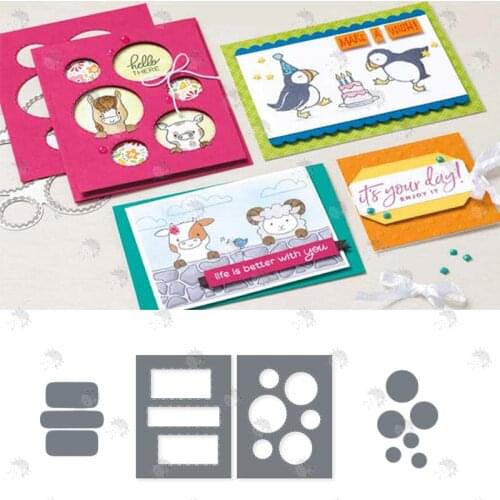 FRAME Circle Rectangle Cutting Dies & Stamps Scrapbook Dariy Decoration Stencil Embossing Template DIY Greeting Card Handmade