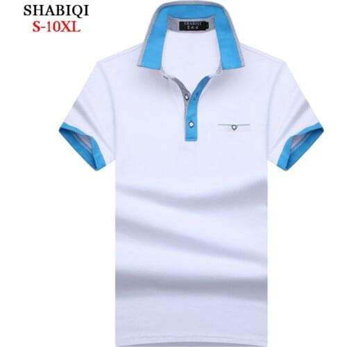 SHABIQI NEW 2019 Brand Men shirt Men Polo Shirt Men Short Sleeve Pocket Models Polos Shirt Plus Size 5XL 6XL 7XL 8XL 9XL 10XL