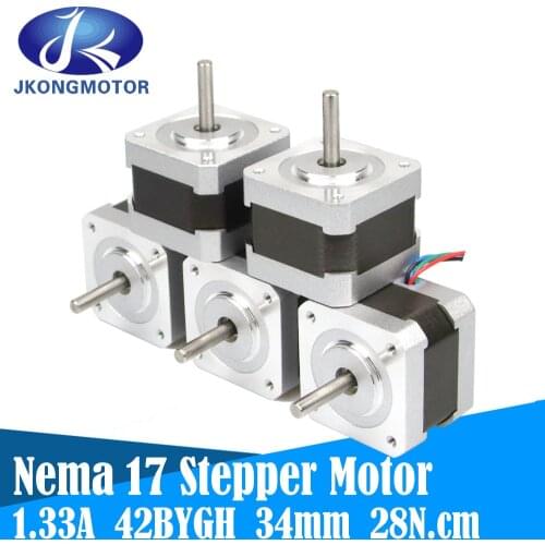 42 Motor Nema 17 Stepper Motor 34 mm Length 2.8kg.cm 4-lead 1.8 deg 0.4A 0.84A 1.33A Nema 17 Step Motor for DIY CNC 3D Printer