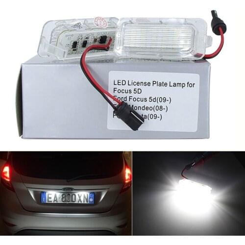 2PCS Canbus LED License Number Plate Light For Ford MK2 MK3 MK4 MK5 MK6 Focus Fiesta Mondeo Kuga Galaxy S-max C Max DA3