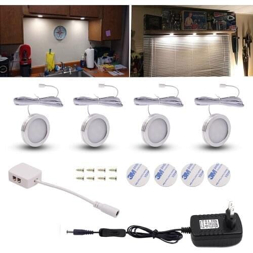 DC12V LED Under Cabinet Closet Light Aluminum LED Display Case Lights For Kitchen Counter Cupboard Puck Lights white/warm white