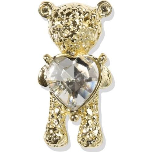 20Pcs/Bag Nail Decor Cute Shape Nail Art Alloy 3D Bear Nail Rhinestones for DIY Crafts