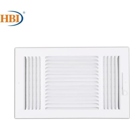 HBI 3-Way W14"*H8" Straight-Blade Ventilation Grille Air Outlet Valve Air Supply Register Air Vent Cover Steel Ceiling/Sidewall