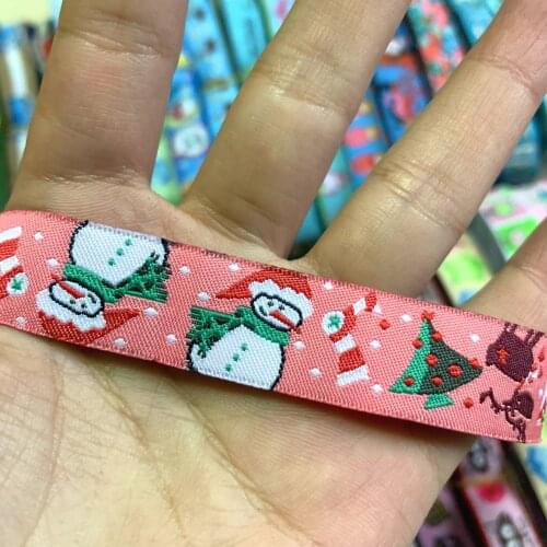 ZERZEEMOOY 5/8" 16 mm 5yards/lot Cartoon Polyester Woven Jacquard Ribbon It snows! KTZD19112541