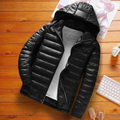 Winter Hooded Jacket Men 2021 Brand New Puffer Coat Men Casual Thick Coats Windbreaker Jacket Male Fashion Solid Color Clothing