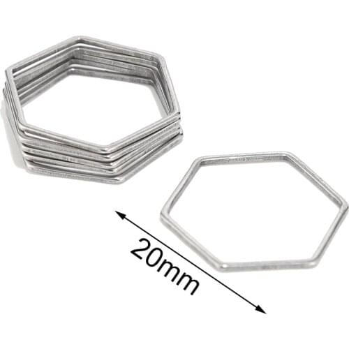 10 Stainless Steel Gold Linking Rings Hex Heart Circle Teardrp Triangle Oval Moon Connectors Jewelry Findings Accessories
