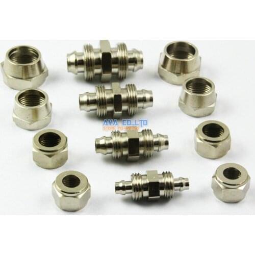 10 Pieces 6mm Brass Straight Pneumatic Pipe Hose Quick Coupler Connector Coupling Fitting