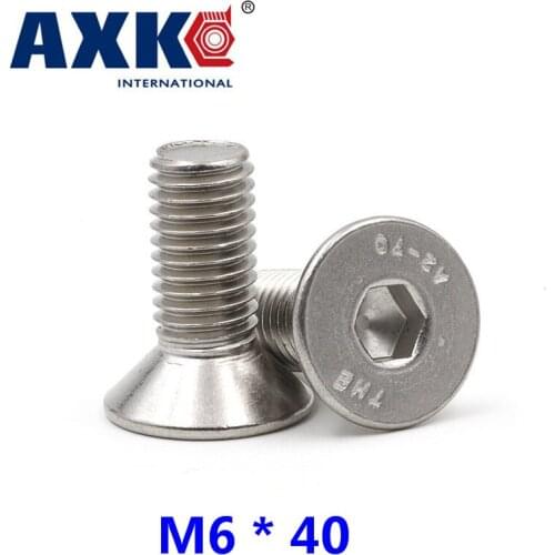 2019 Bolt Axk 5pcs 304 Stainless Steel Countersunk Head Flat Hexagonal Screw Bolts Within The First M6 * 40 Din7991